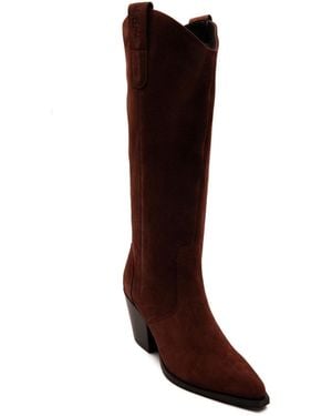 OFF THE HOOK Austin Pointed-Toe Knee-High Western Boots - Brown