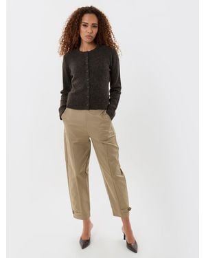 Threadbare Barrel Leg Trousers - Brown