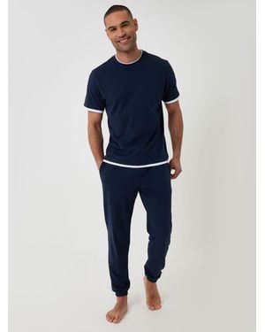 Threadbare Cotton Mock Layer Pajamas Set - Blue