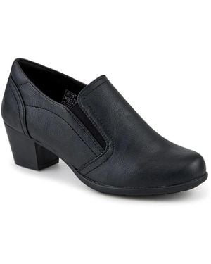 Pavers Wide Fit Cone Heel Shoes - Black