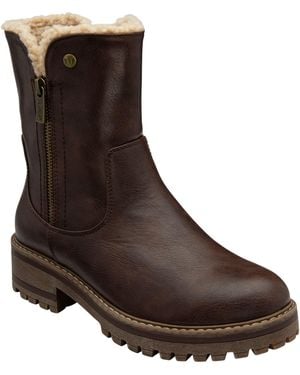 Lotus Zip-Up Ankle Boots - Brown
