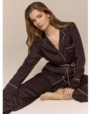 ARUELLE Gertrude Long Pajamas - Brown