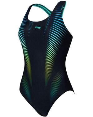 Zoggs Powerback Swimsuit With Shelf Bra Lining - Blue