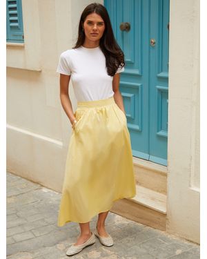 Threadbare Midi Skirt With Pockets - Blau