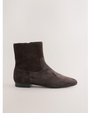 Next Forever Comfort Flat Ankle Boots - Brown
