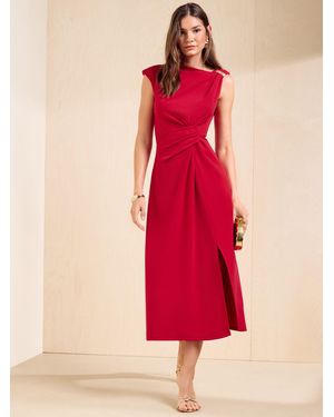 Friends Like These Manipulated Hardwear Shoulder Midi Dress - Red