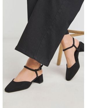 JD Williams Wide Fit Two Part Heeled Shoes - Black