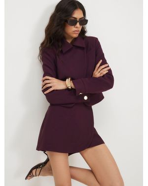 River Island Buckle Trim Wrap Skort - Lila