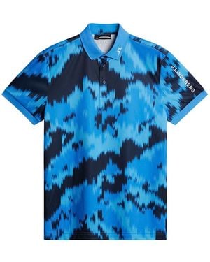 J.Lindeberg J. Lindeberg J. Lindeberg Golf Tour Tech Print Polo Shirt - Blue
