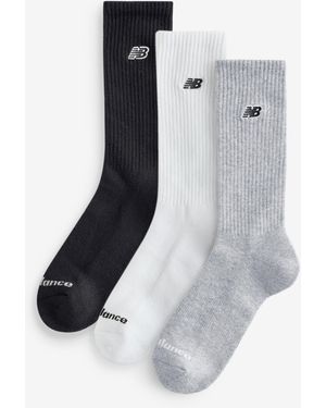 New Balance Patch Logo Crew Socks 3 Pack - White