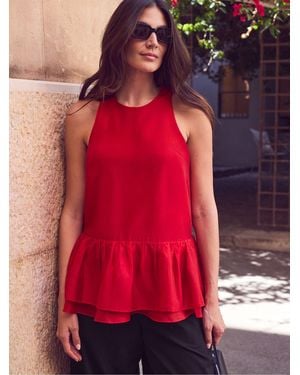 Ro&zo Ro & Zo Sheer Long Line Cami - Red