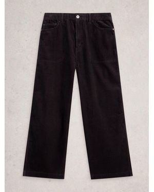 White Stuff Tia Cord Wide Leg Crop Pants - Black