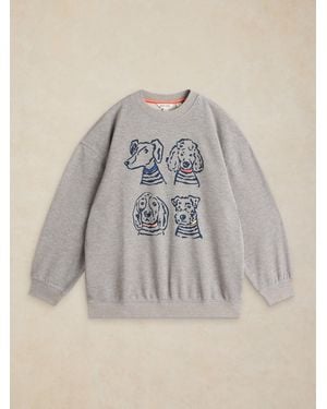 White Stuff Stuff Cleo Longline Graphic Sweat Top - Natural
