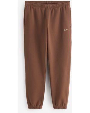 Nike Cacao Wow Studio Fleece Mid Rise Cuffed Joggers - Brown