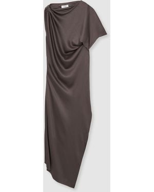 Reiss Kenzie Satin Asymmetric Draped Midi Dress - Purple