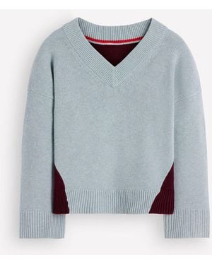 Boden Marta Merino V-Neck Sweater - Blue