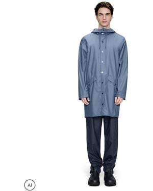 Rains Long Waterproof Jacket - Blue