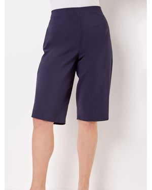 Roman Knee Length Stretch Shorts - Blue