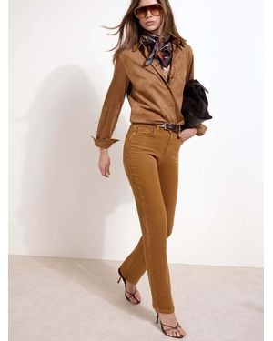 Friends Like These Friends Like These Ochre Petite Full Length Stovepipe Straight Leg Denim Jeans - Natural