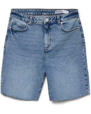 Vero Moda High Waisted Denim Shorts - Blue