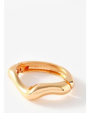 Mint Velvet Tone Irregular Wave Bangle - Orange