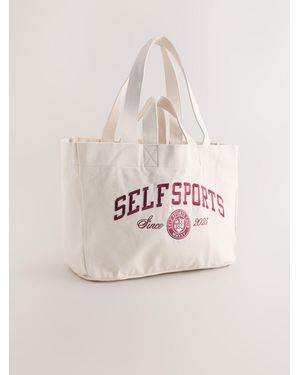 Self Sports Cotton Canvas Tote Bag - Natural