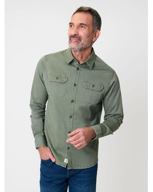 Saltwell Linen Cotton Blend Long Sleeve Shirt - Green