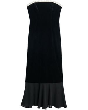 Superdry Velvet Strapless Dress - Black