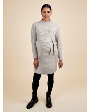 Jojo Maman Bébé Cable Knit Maternity Mini Dress - Natural