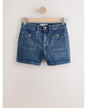 Next Patch Pocket Mini Shorts - Blue