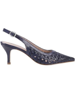 Hush Puppies Dalia Kitten Leather Heels - Blue
