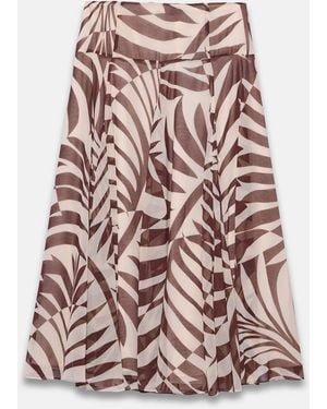 Mint Velvet Palm Print Maxi Skirt - Red