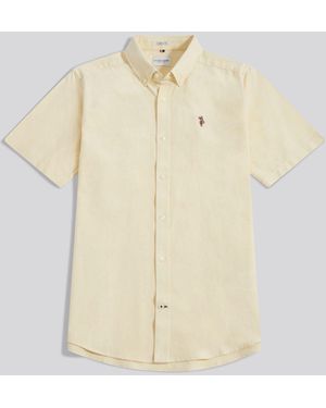 U.S. POLO ASSN. U. S. Polo Assn U. S. Polo Assn Short Sleeve Oxford Shirt - Natural
