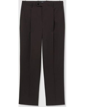 Reiss Tommy - Brown Wool Classic-fit Pleated Suit Pants, 34 - Black