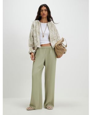River Island River Island Soft Crepe Pull On Wide Leg Pants - Green
