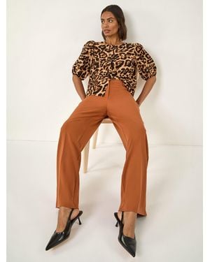Roman Long Wide Leg Stretch Pants - Natural
