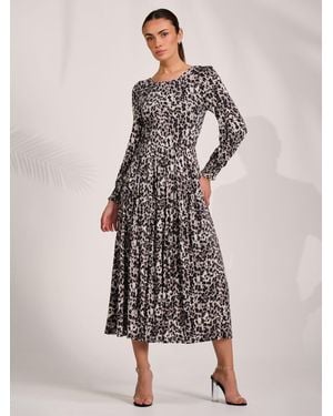 Jolie Moi Jersey Long Sleeve Maxi Dress - Multicolour