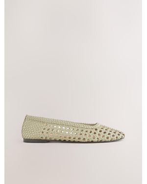 Next Forever Comfort Leather Woven Upper Shoes - Gray