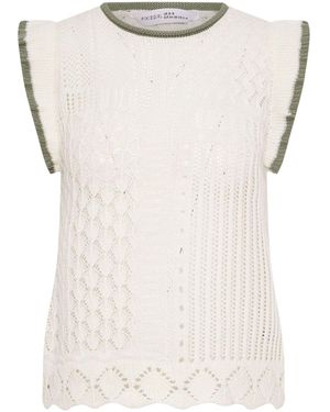 PixieGirl Petite Frill Shoulder Tank Top - White