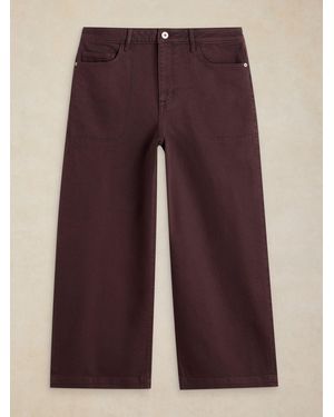 White Stuff Tia Wide Leg Crop Jeans - Purple