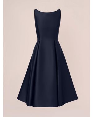 navy cocktail dress plus size V Neck Ruffle Midi Dress-Navy Blue Fully lined body Structure Genevieve Square Neck Sleeveless hide:CAMP Color:Cloud Dancer Solid