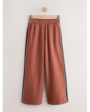 Self Rust Side Stripe Wide Leg Sweatpants - Brown