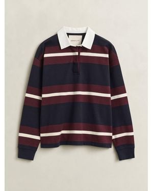 GANT Heavyweight Stripe Rugby Shirt - Blue