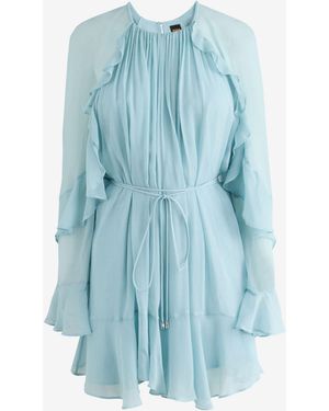 BOSS Frill Detail Dress - Blue