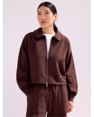 Ro & Zo Sweatshirt Bomber Jacket - Purple