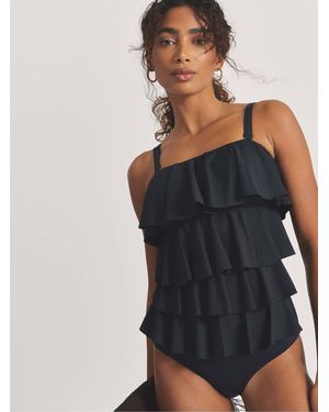 Simply Be Magisculpt Bandeau Ruffle 360 Degree Shaping Swimsuit - Black