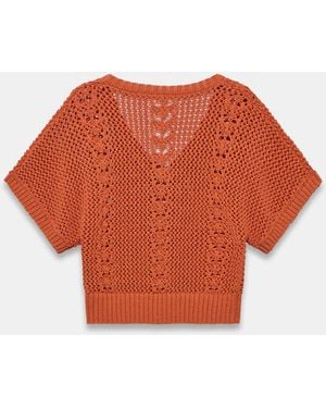 Mint Velvet Cotton Blend Knit Top - Orange