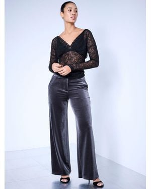 Next Velvet Wide Leg Pants - Blue