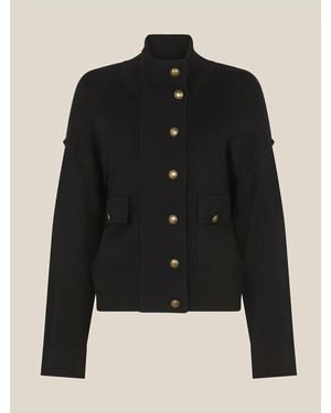 Monsoon Naya High Neck Knitted Jacket - Black