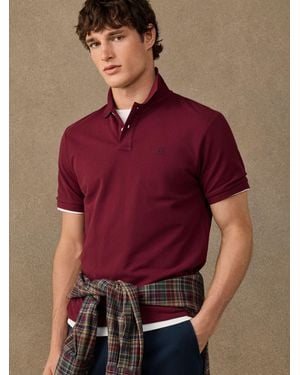 Hackett Classic Fit Short Sleeve Branded Polo Shirt - Red